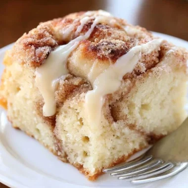 Delicious Cinnamon Roll Coffee Cake fresh out of the oven