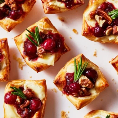 Enticing cranberry-filled pastry appetizer on a plate for parties
