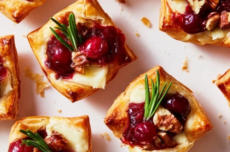 Enticing cranberry-filled pastry appetizer on a plate for parties